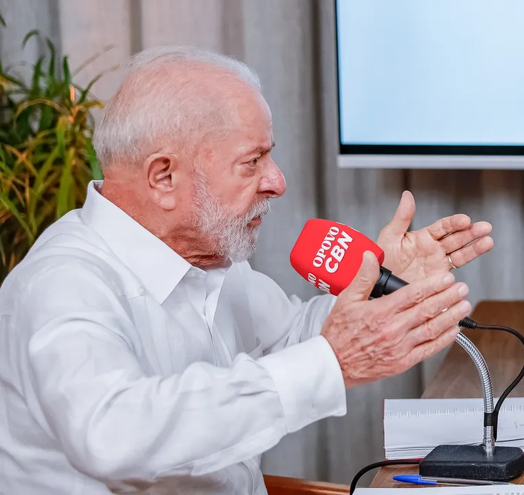 Presidente da República, Luiz Inácio Lula da Silva, durante entrevista à Rádio O Povo/CBN de Fortaleza