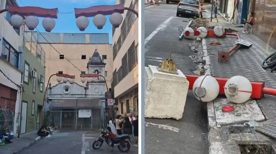 Rua da Liberdade onde ficam as luminárias japonesas