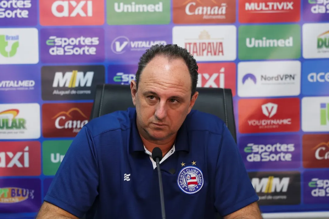 Rogério Ceni durante entrevista coletiva no Alfredo Jaconi