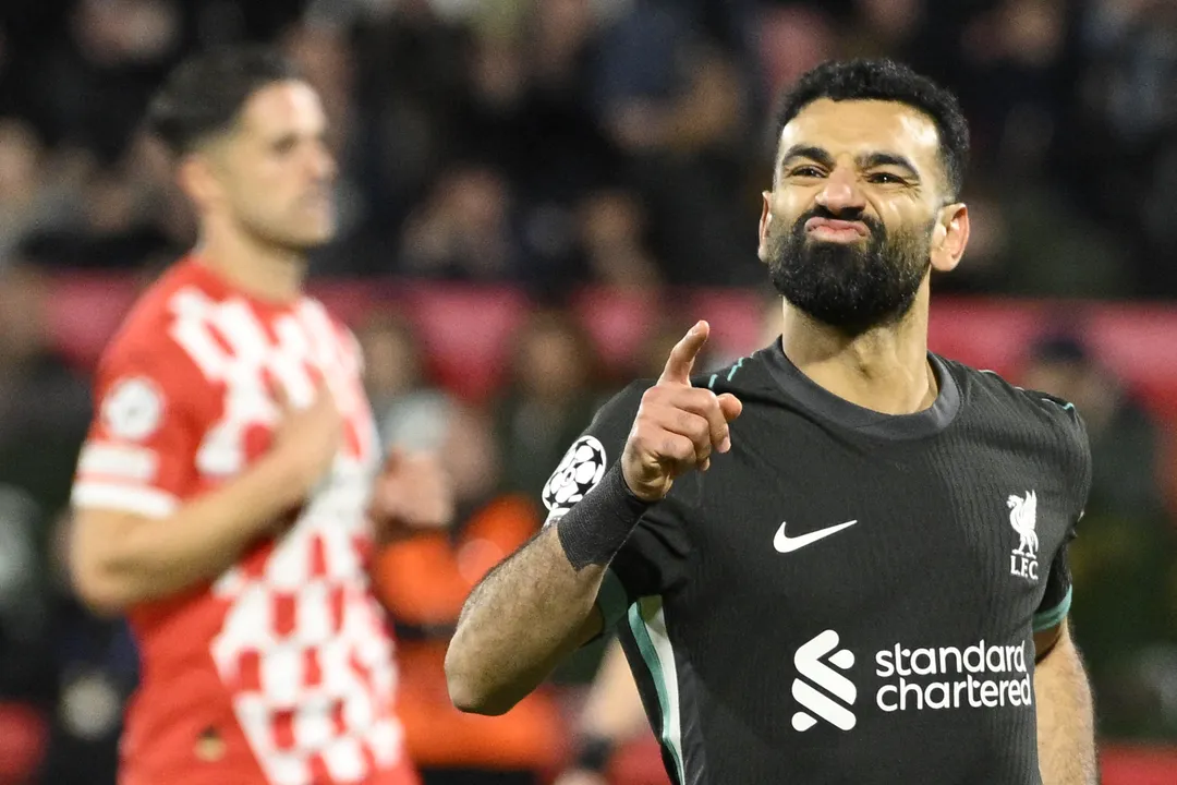 Mohamed Salah marcou o gol da vitória do Liverpool contra o Girona fora de casa