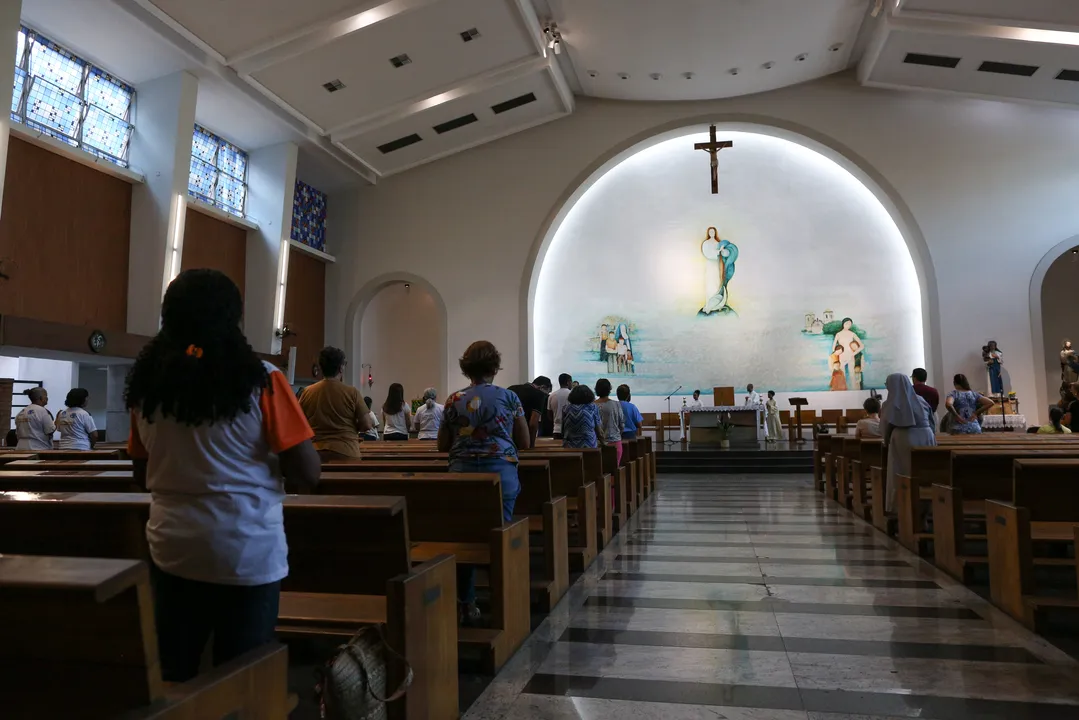 Missa no Santuário Santa Dulce dos Pobres, em Salvador