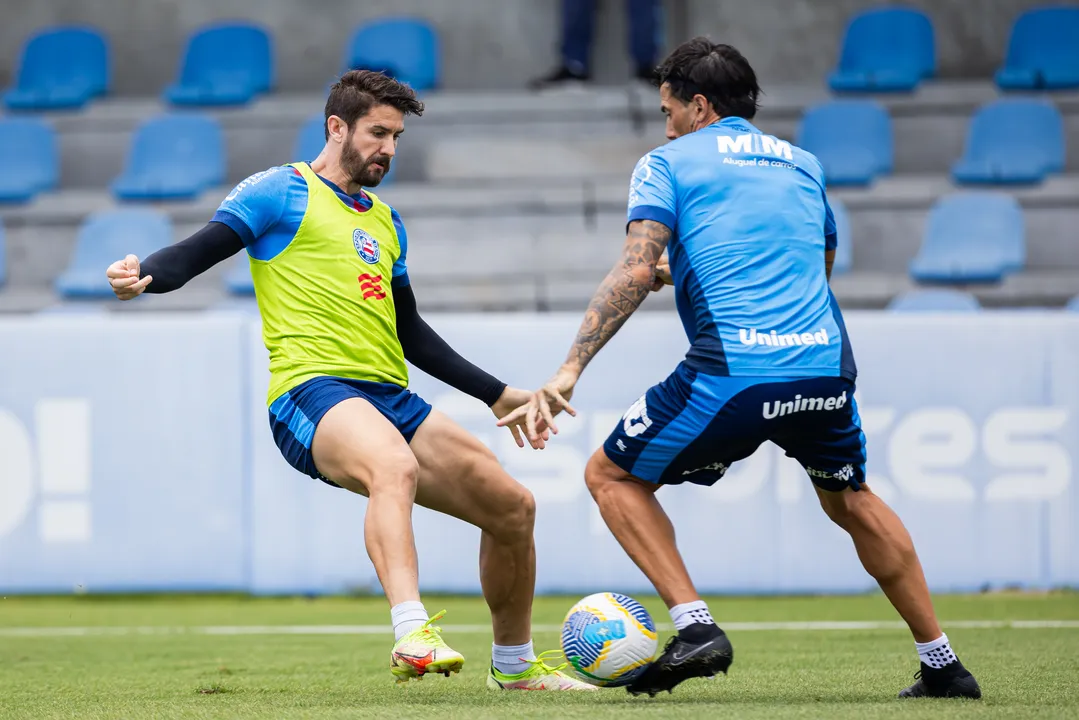 Jogadores do Bahia durante treino