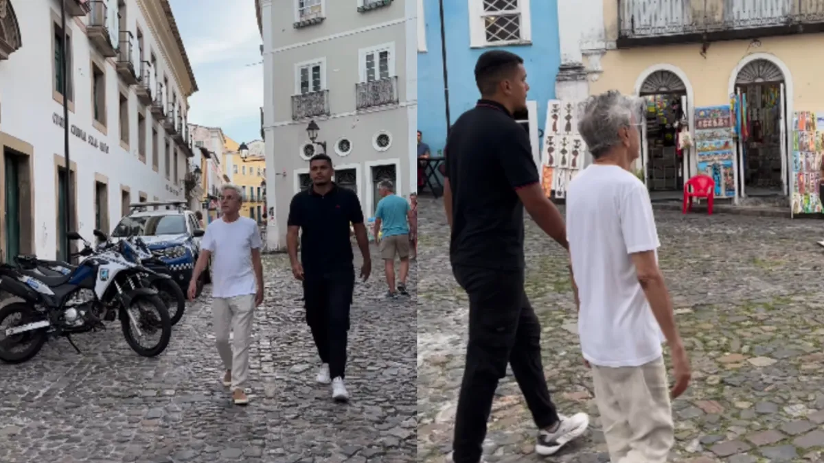 Caetano Veloso esteve no Centro Histórico de Salvador