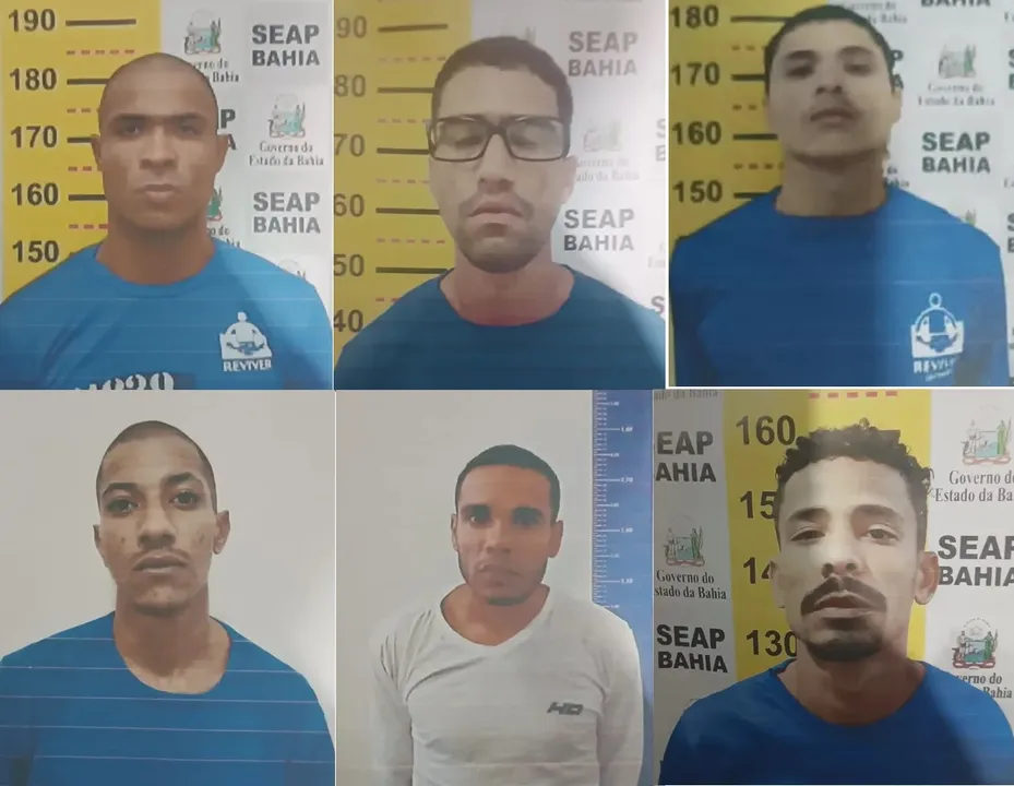 Alguns dos internos que escaparam do conjunto penal