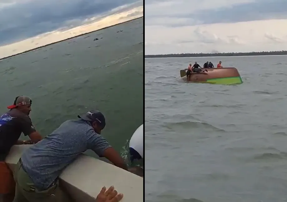 Pescadores foram resgatados após náufrago