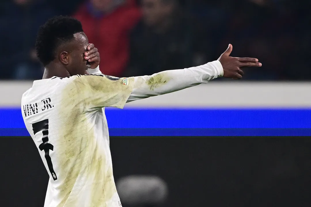 Vinicius Junior em campo pelo Real Madrid