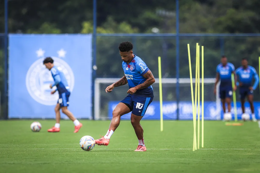 Rafael Ratão durante treino do Bahia