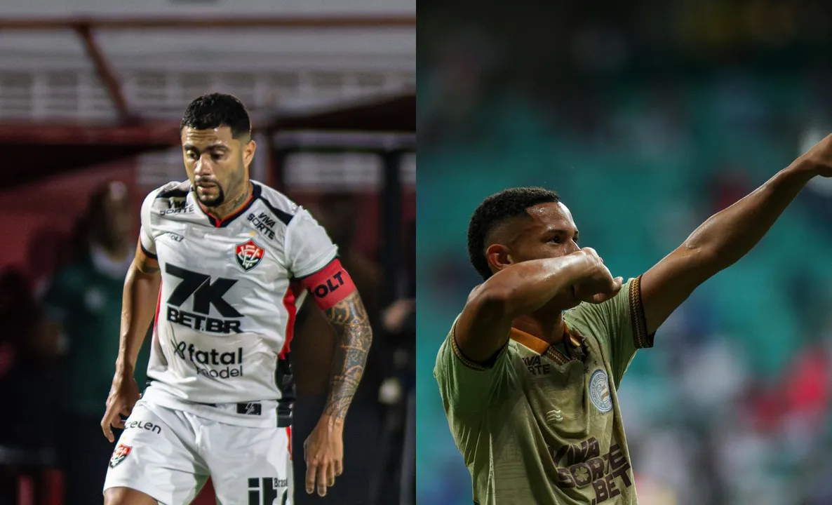 Welligton Rato e Tiago, atletas de Vitória e Bahia, respectivamente