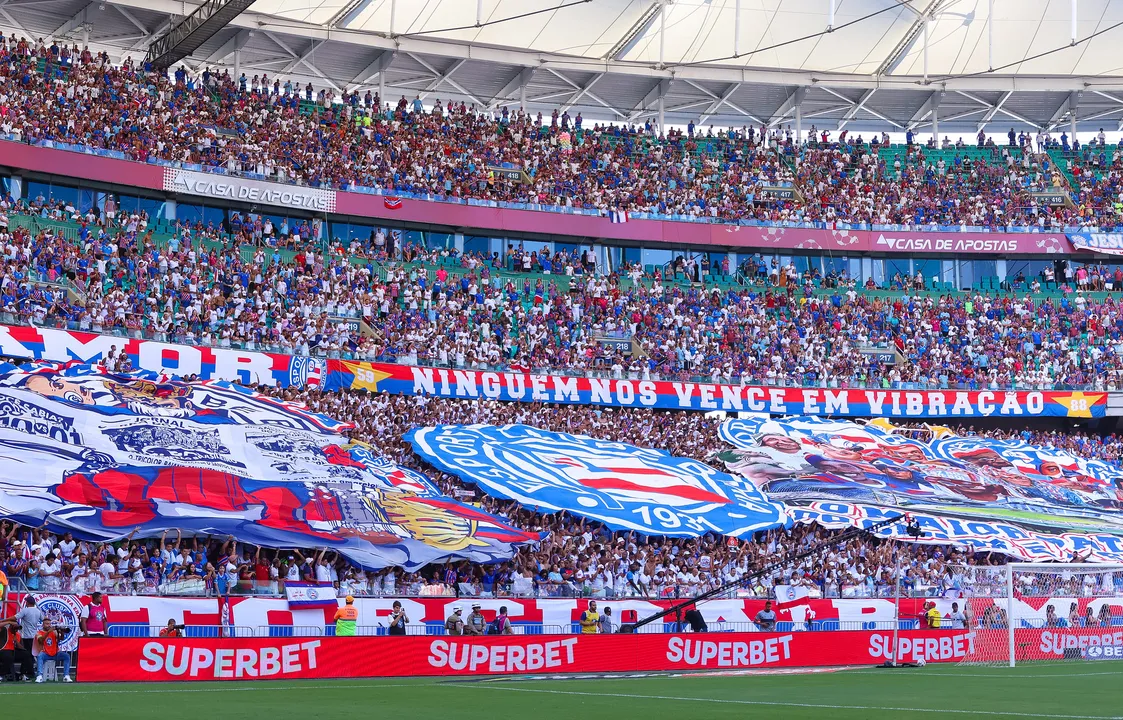 Torcida do Bahia na partida contra o Vitória, no último sábado, 1