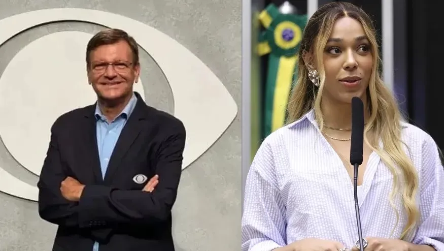 Narrador esportivo Sérgio Maurício e a deputada federal Erika Hilton