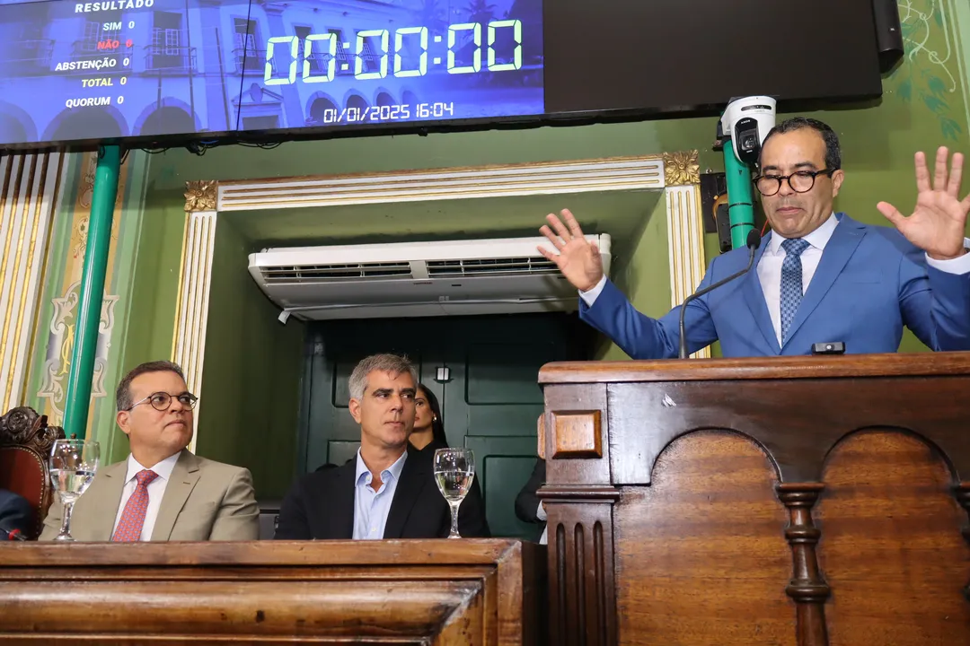 Prefeito Bruno Reis (União Brasil) na Câmara Municipal de Salvador