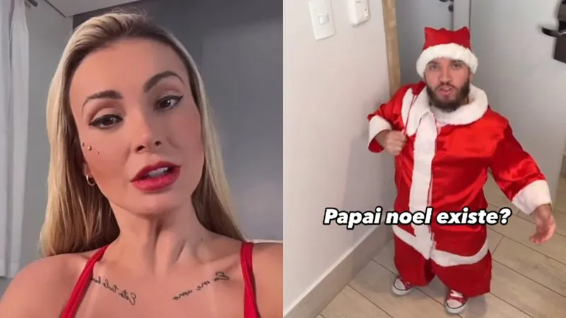 Andressa Urach surpreendeu os seguidores ao entrar no clima natalino