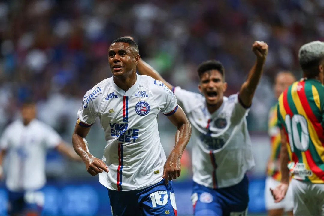 Um dos estreantes, Erick marcou o primeiro gol do Bahia contra o Sampaio Corrêa