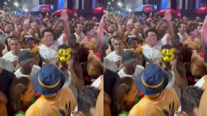 Lázaro Ramos curtindo o Carnaval de Salvador