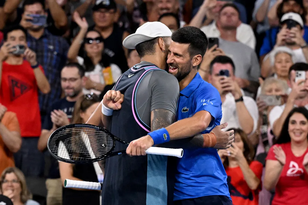 Djokovic ao lado do australiano Nick Kyrgios