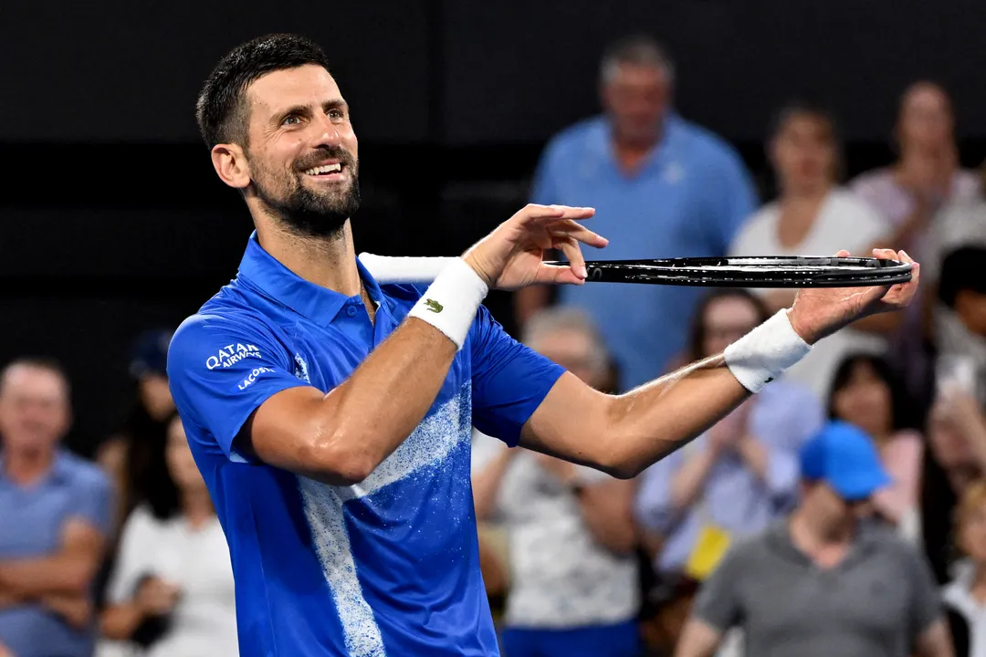 Djokovic comemorando vitória