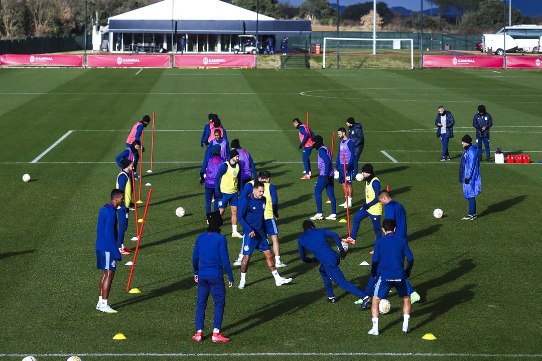 Elenco do Bahia durante treino