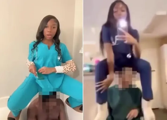 Enfermeira dança sobre a cabeça de pacientes com deficiência para viralizar no TikTok