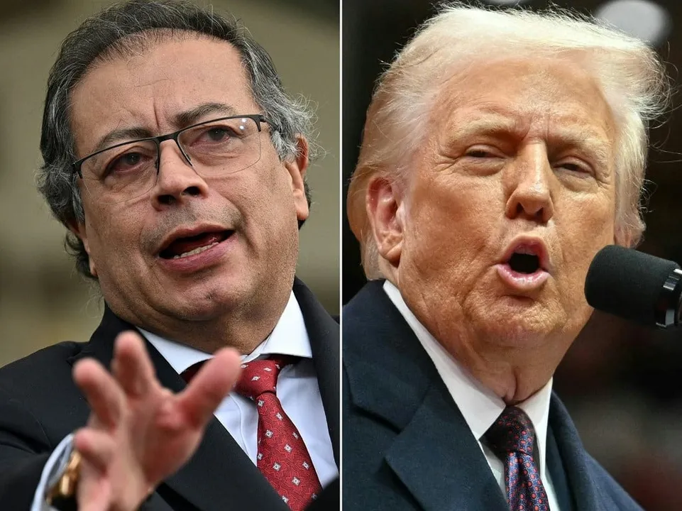 Presidentes da Colômbia, Gustavo Petro, e dos Estados Unidos, Donald Trump