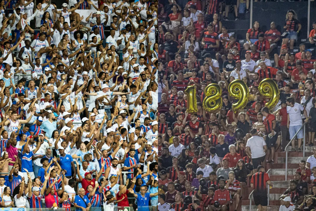 Torcidas de Bahia e Vitória nos estádios