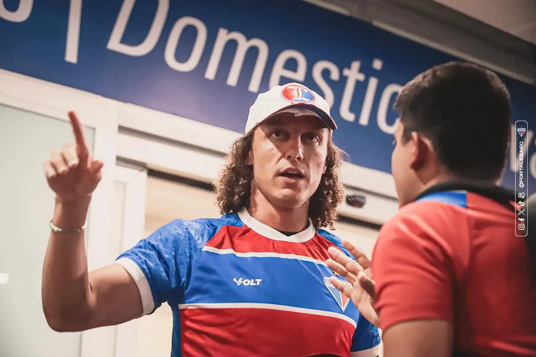 David Luiz ao desembarcar em Fortaleza