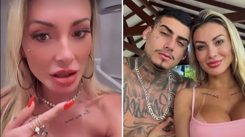 O influenciador publicou a imagem sensual com uma loira e deu a entender que havia algo entre eles