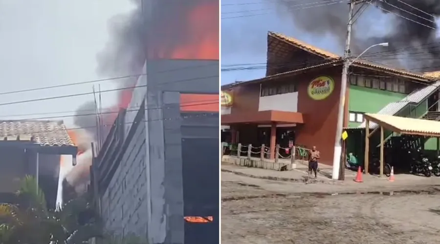 Incêndio atinge supermercado em Praia do Forte