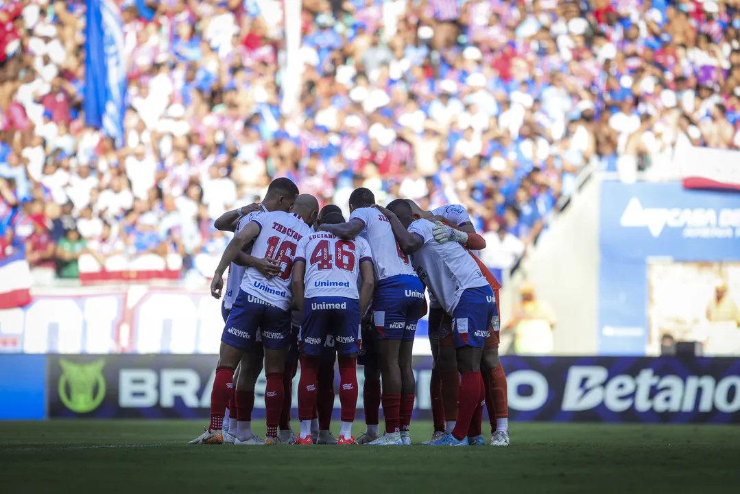 Jogadores do Bahia reunidos