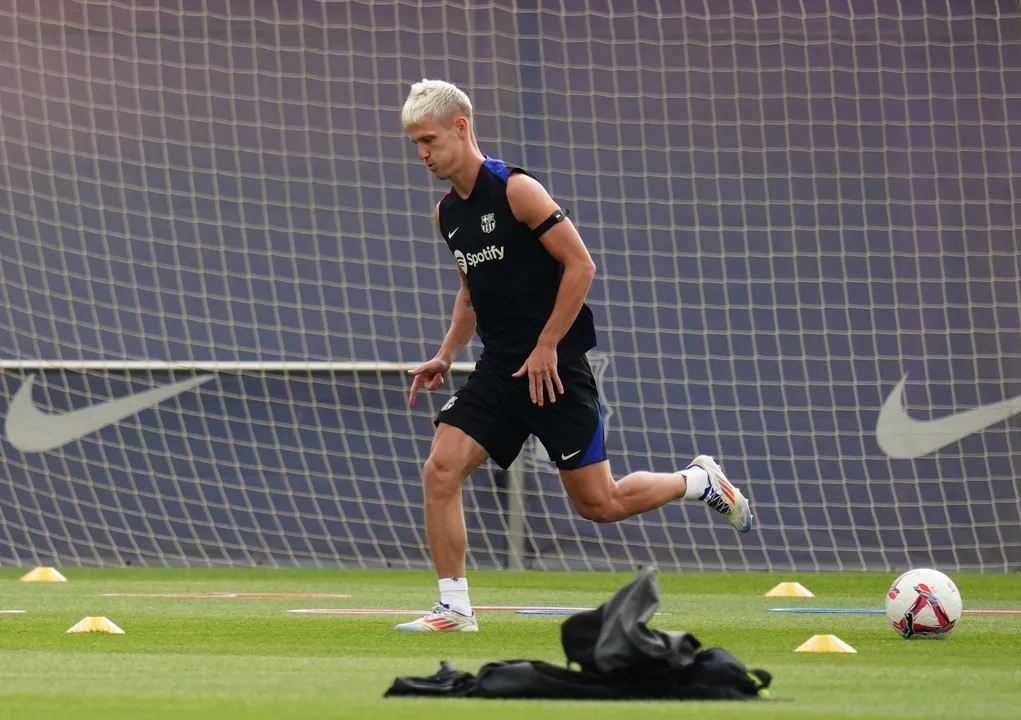 Dani Olmo durante treino