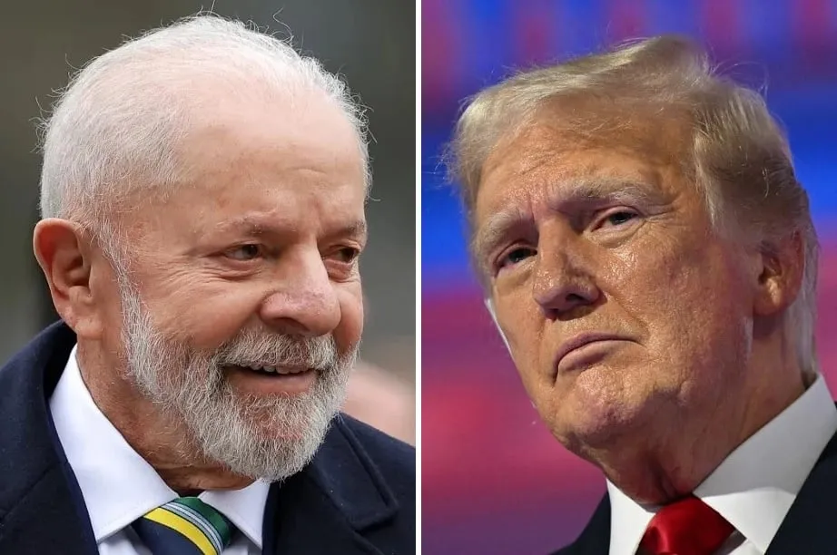 Presidente Lula (à esquerda) e presidente dos EUA Donald Trump (à direita)