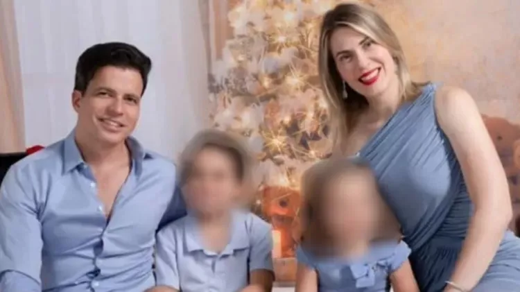 Bruno Almeida Souza, os filhos do casal, e a mãe Mireylle Fries