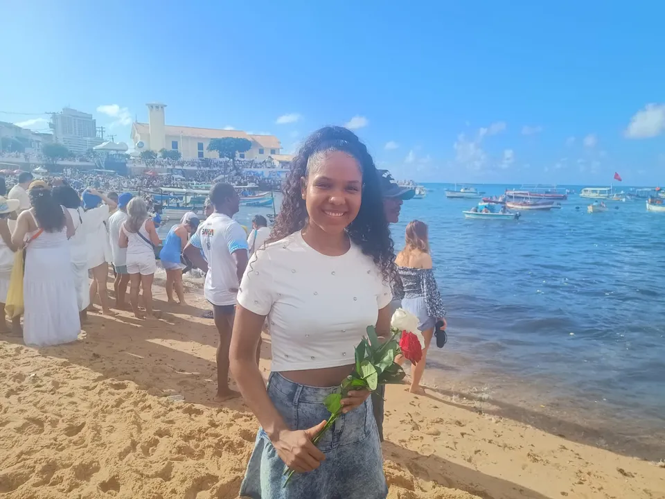 Turista de Pernambuco, Rebeca veio até a festa popular pela primeira vez.