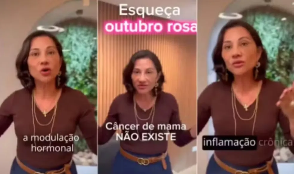 Imagens das postagens fakes da médica