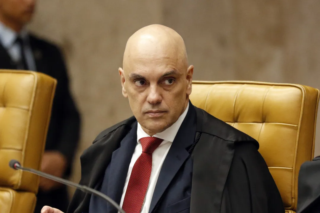 O ministro Alexandre de Moraes durante sessão do STF