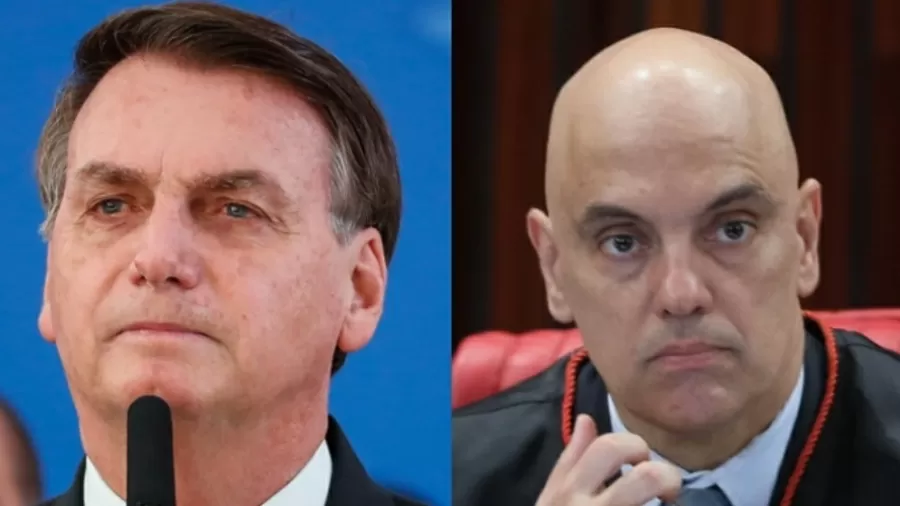 Jair Bolsonaro (à esquerda) e Alexandre de Moraes (à direita)