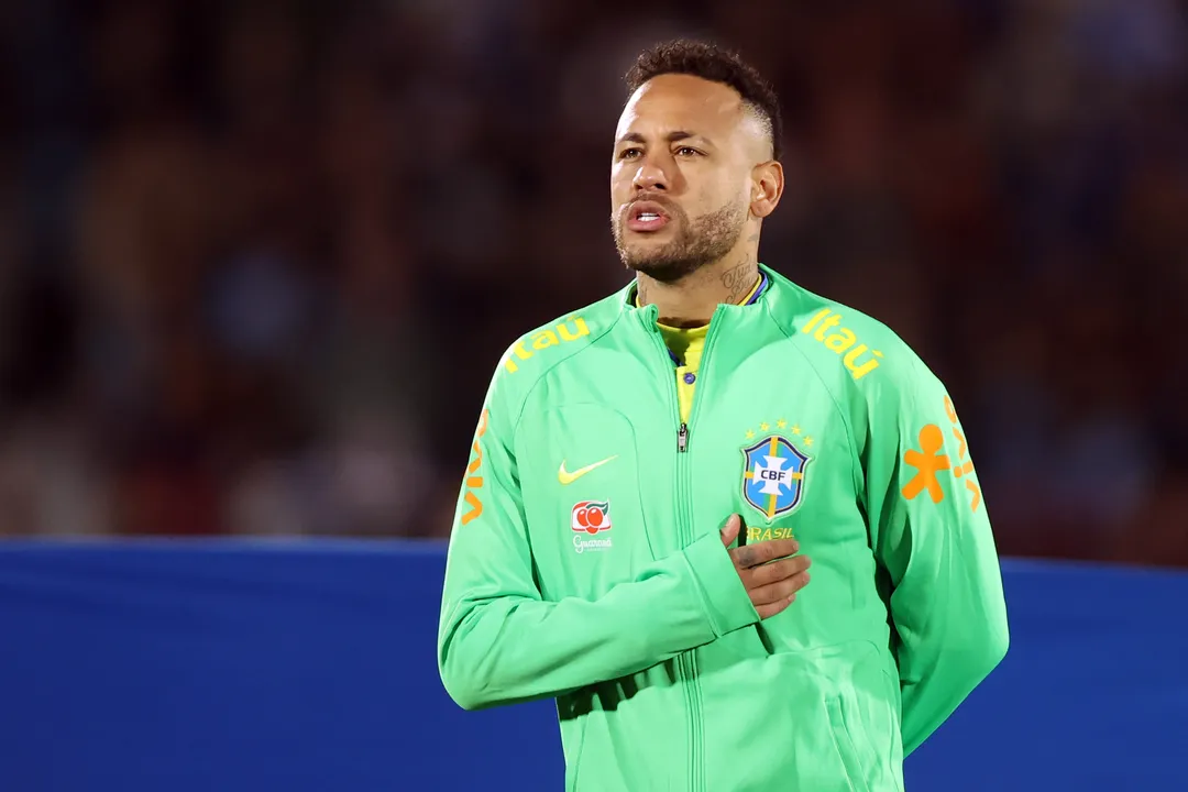 Neymar vestindo a camisa da Seleção Brasileira