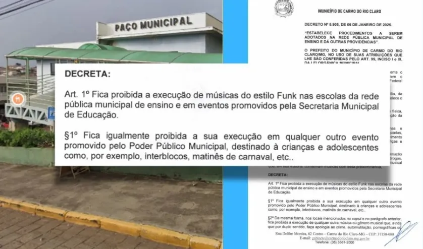 Prefeitura de Carmo do Rio Claro proíbe funk nas escolas