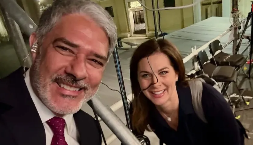 Bonner apresentou o JN direto do Vaticano com Ilze Scamparini