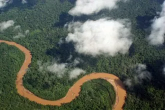 Vista aérea da Amazônia boliviana
