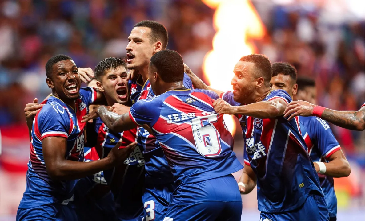 Comemoração do primeiro gol do Bahia