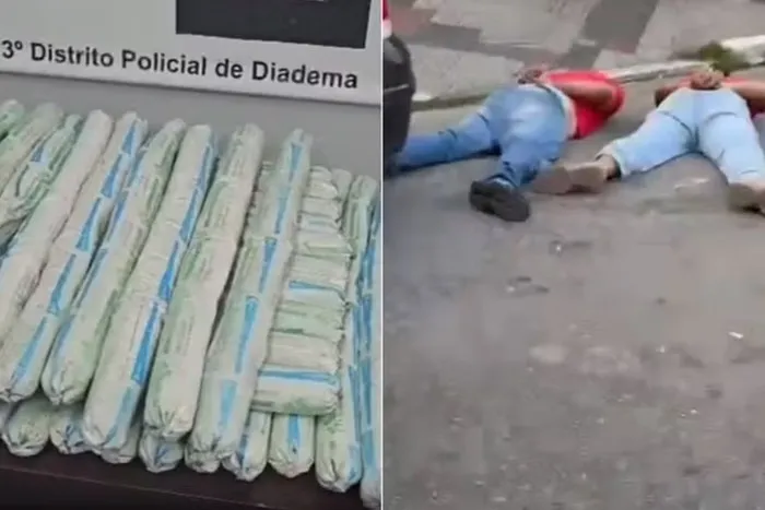 Também foram apreendidos o carro utilizado pela dupla e dois celulares