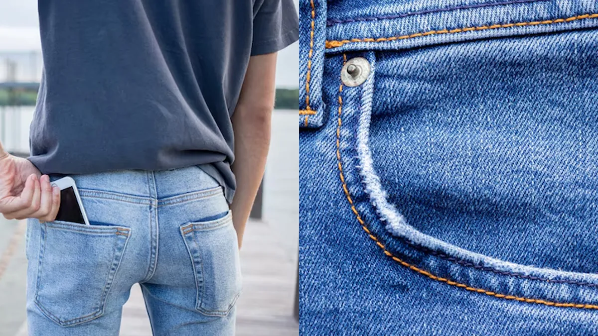 Detalhe em calça tem um motivo