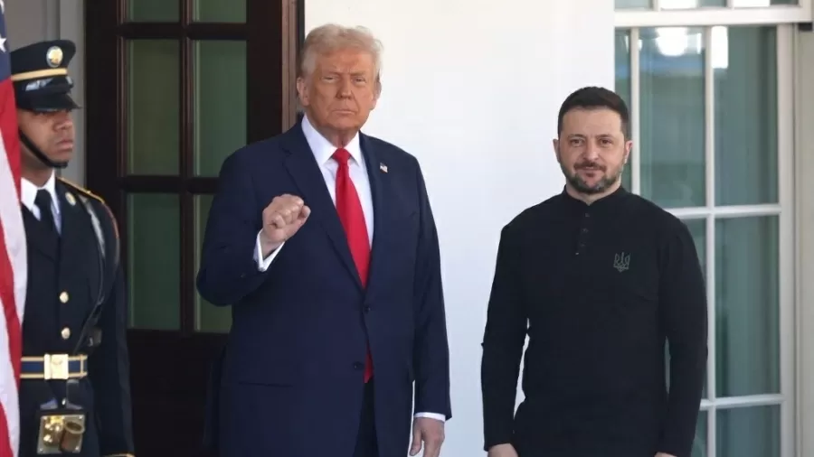 O presidente dos EUA, Donald Trump, recebe o presidente da Ucrânia, Volodymyr Zelensky