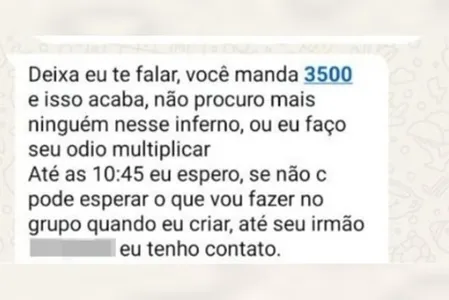Jovem persistiu com chantagem mesmo após receber mais de R$50 mil