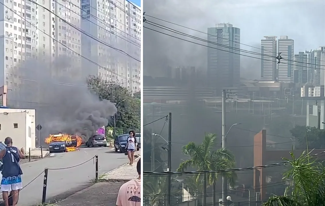 Incêndio causou uma grande fumaça