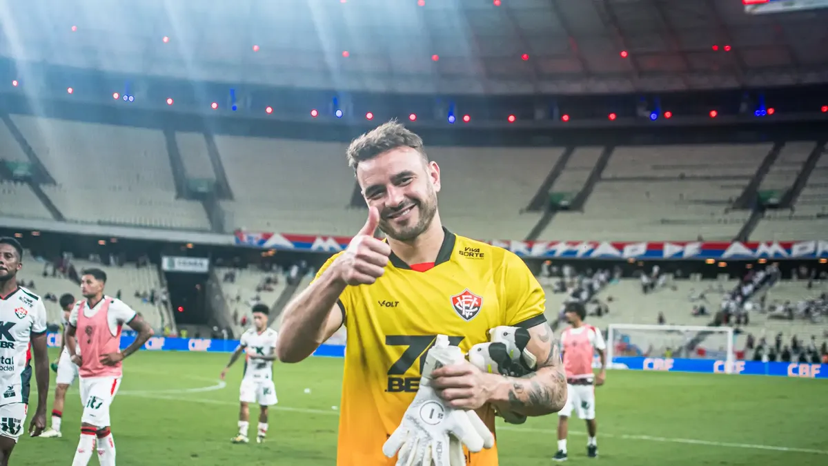 Gabriel durante a vitória do Leão da Barra contra o Fortaleza, pela Copa do Nordeste