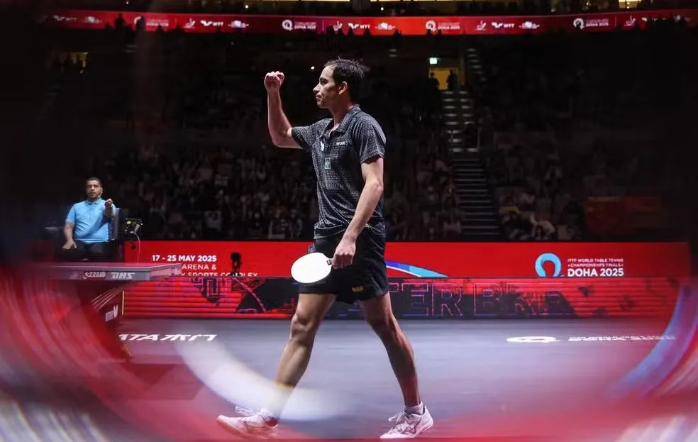 Hugo Calderano fez história ao se classificar para a final do Mundial de Tênis de Mesa