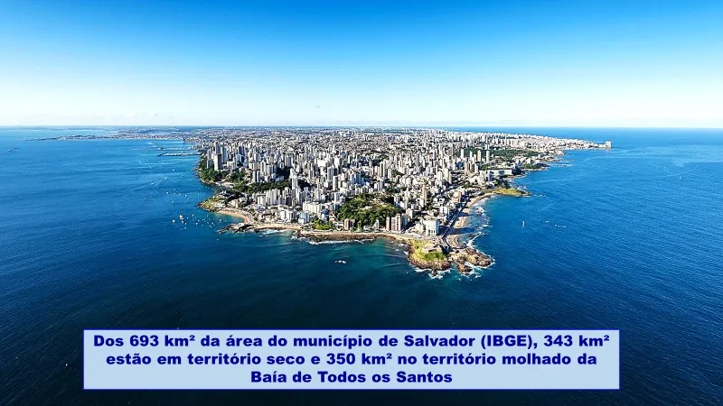 Cerca de 350 km² do território de Salvador está concentrado na Baía de Todos os Santos