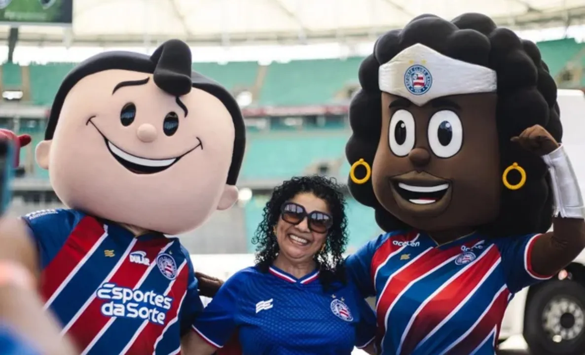 Superman e Lindona, mascotes oficiais do Bahia