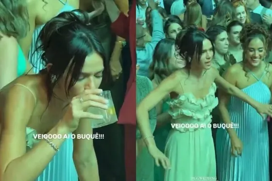 Bruna Marquezine curtindo o casamento da atriz Giovanna Lancellotti